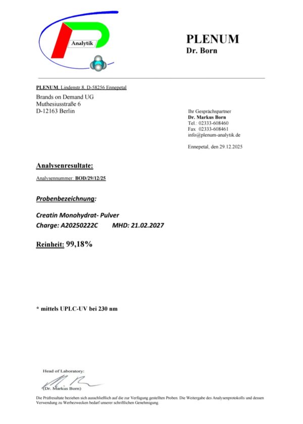 Creatina monohidrato 100% pura micronizada HabanaStrong Wellness
